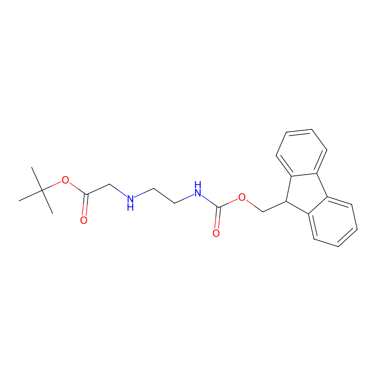 Tert-butyl 2-[2-(9H-fluoren-9-ylmethoxycarbonylamino)ethylamino]acetate molecular structure, CAS 169396-89-8