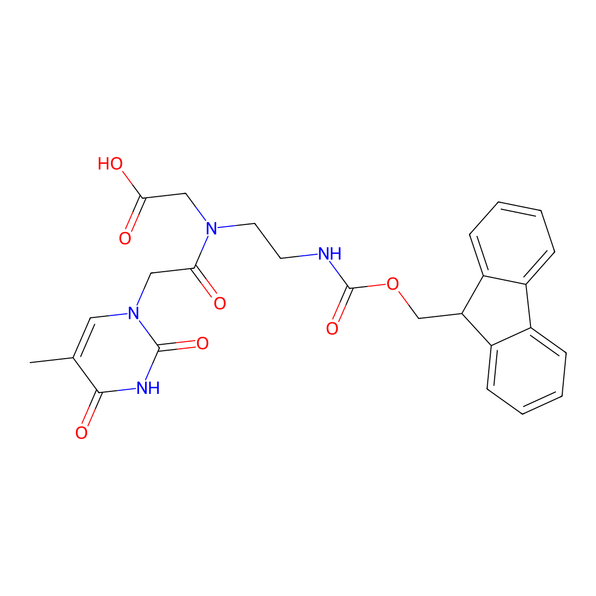Fmoc-PNA-T-OH molecular structure, CAS 169396-92-3