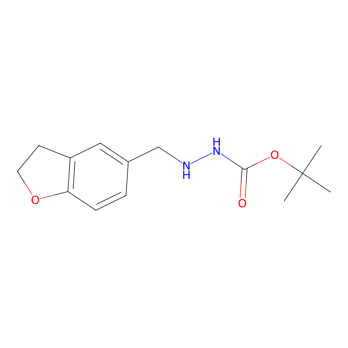 Tert-butyl 2-((2,3-dihydrobenzofuran-5-yl)methyl)hydrazinecarboxylate molecular structure, CAS 1693963-19-7