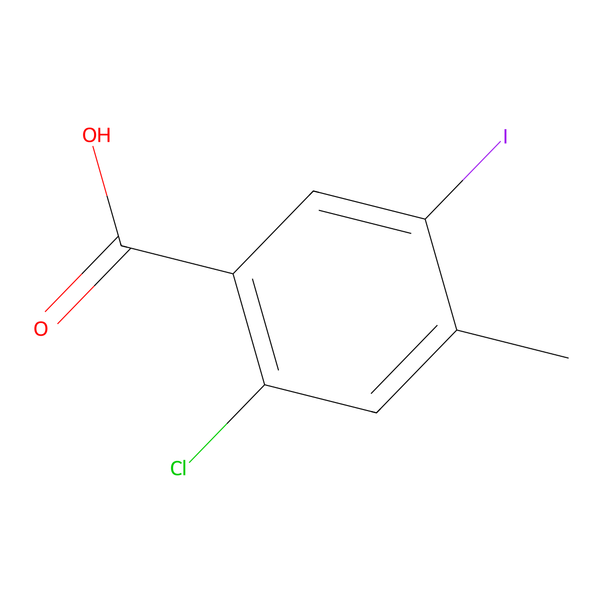 2-Chloro-5-iodo-4-methylbenzoic acid molecular structure, CAS 1693980-98-1
