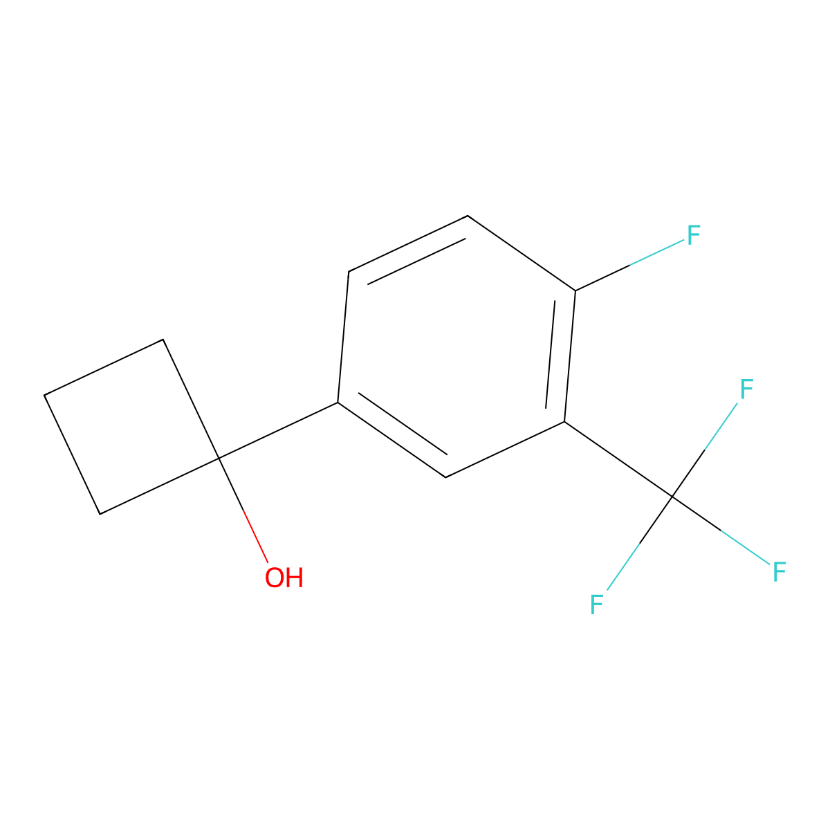 1-(4-Fluoro-3-(trifluoromethyl)phenyl)cyclobutanol molecular structure, CAS 1693984-78-9