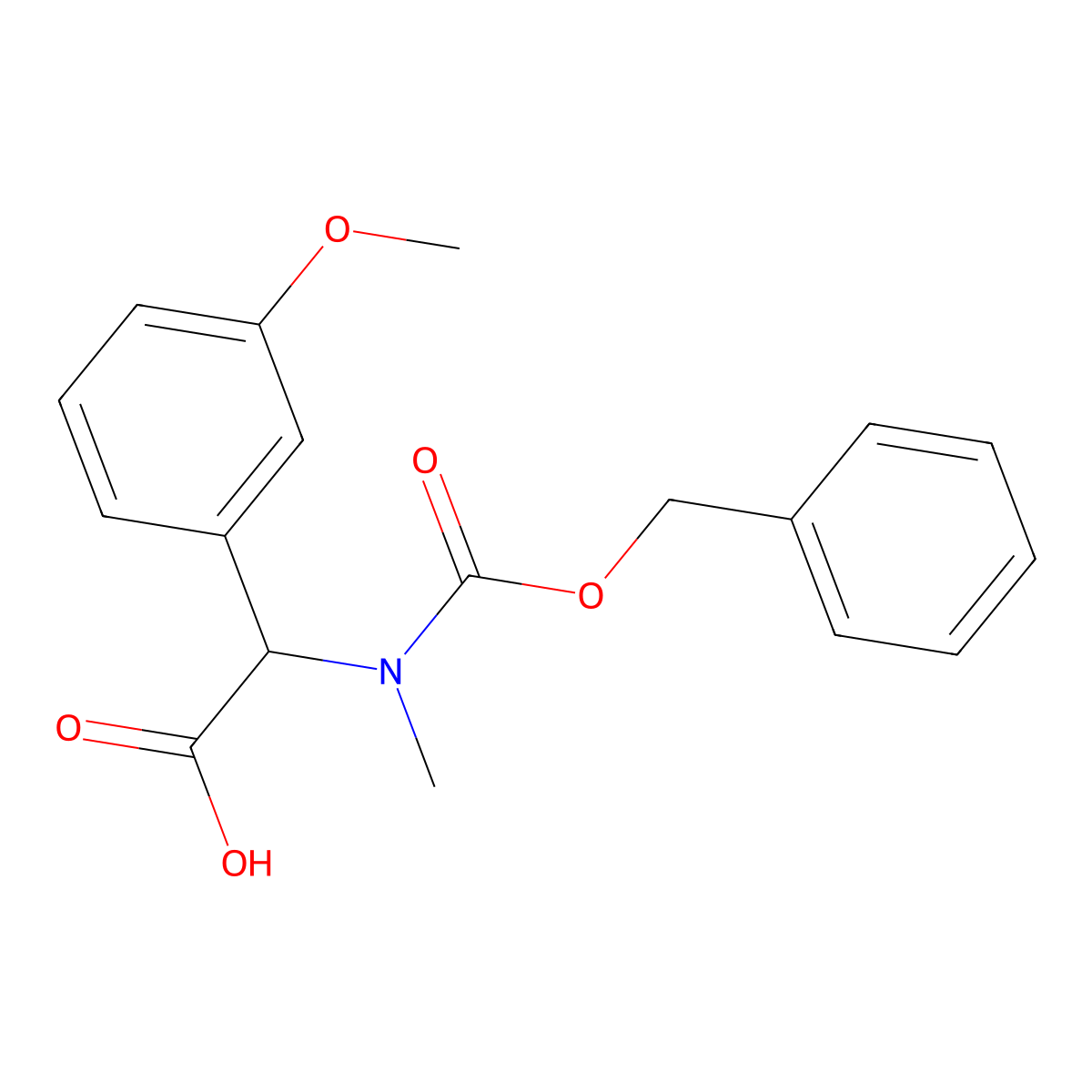 2-{[(Benzyloxy)carbonyl](methyl)amino}-2-(3-methoxyphenyl)acetic acid molecular structure, CAS 1693986-70-7