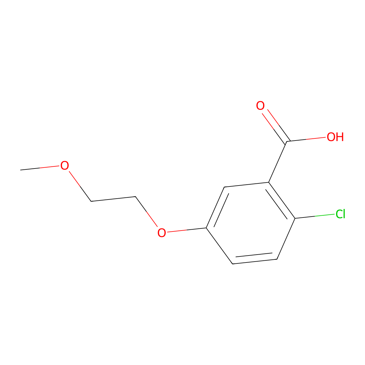 2-Chloro-5-(2-methoxyethoxy)benzoic acid molecular structure, CAS 1693998-15-0