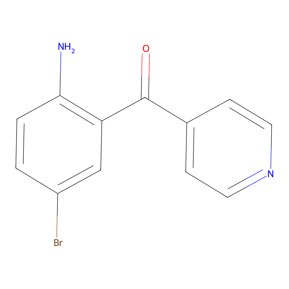 (2-Amino-5-bromophenyl)(pyridin-4-yl)methanone molecular structure, CAS 1694-60-6