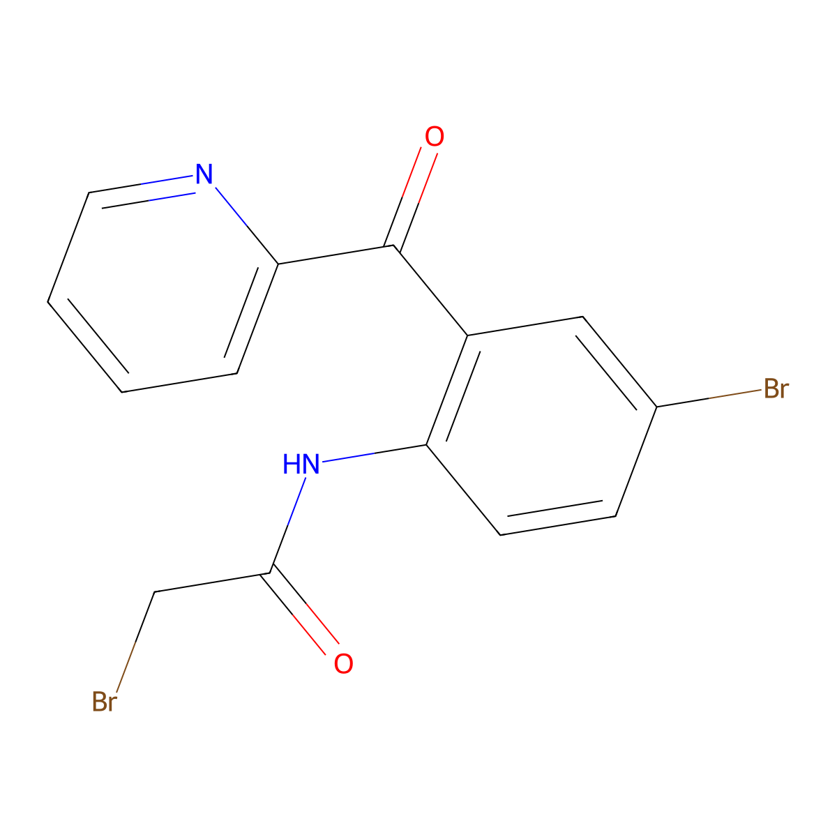 2-bromo-N-(4-bromo-2-(pyridin-2-ylcarbonyl)phenyl)acetamide molecular structure, CAS 1694-64-0
