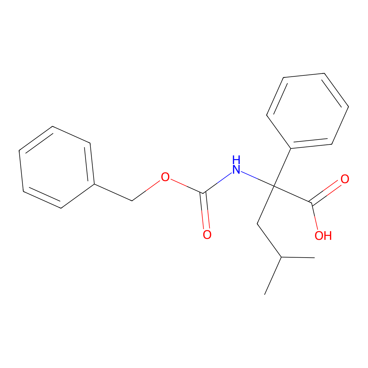 2-{[(Benzyloxy)carbonyl]amino}-4-methyl-2-phenylpentanoic acid molecular structure, CAS 1694000-69-5
