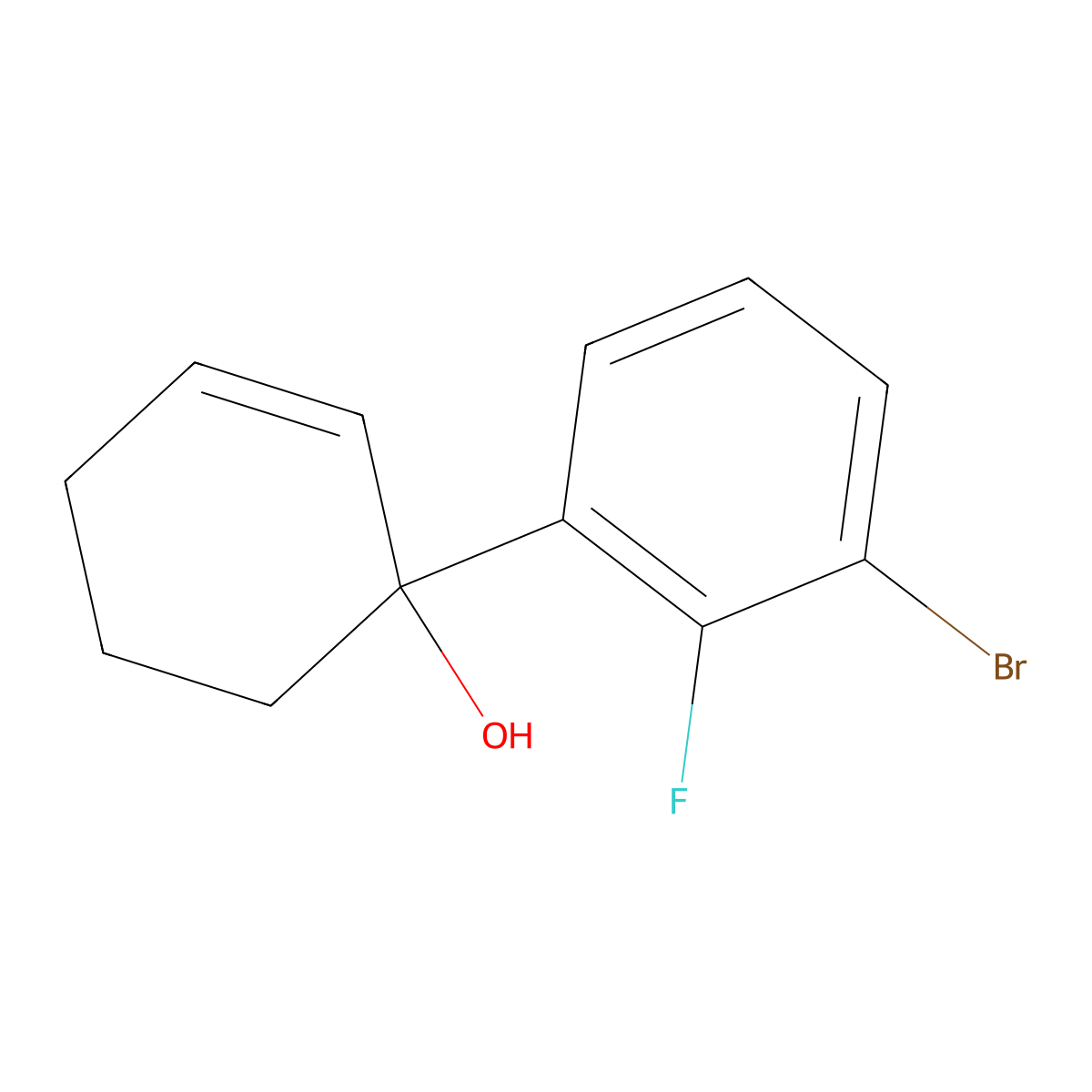 3'-Bromo-2'-fluoro-1,2,3,4-tetrahydro-[1,1'-biphenyl]-1-ol molecular structure, CAS 1694006-07-9
