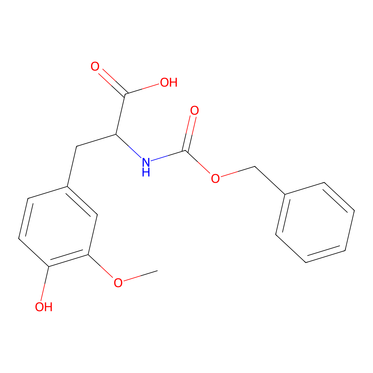 2-{[(Benzyloxy)carbonyl]amino}-3-(4-hydroxy-3-methoxyphenyl)propanoic acid molecular structure, CAS 1694008-94-0