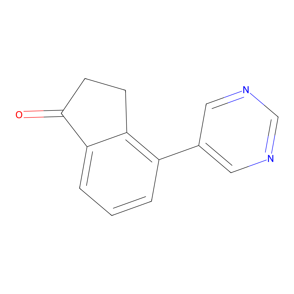 4-(Pyrimidin-5-yl)-2,3-dihydro-1H-inden-1-one molecular structure, CAS 1694021-63-0