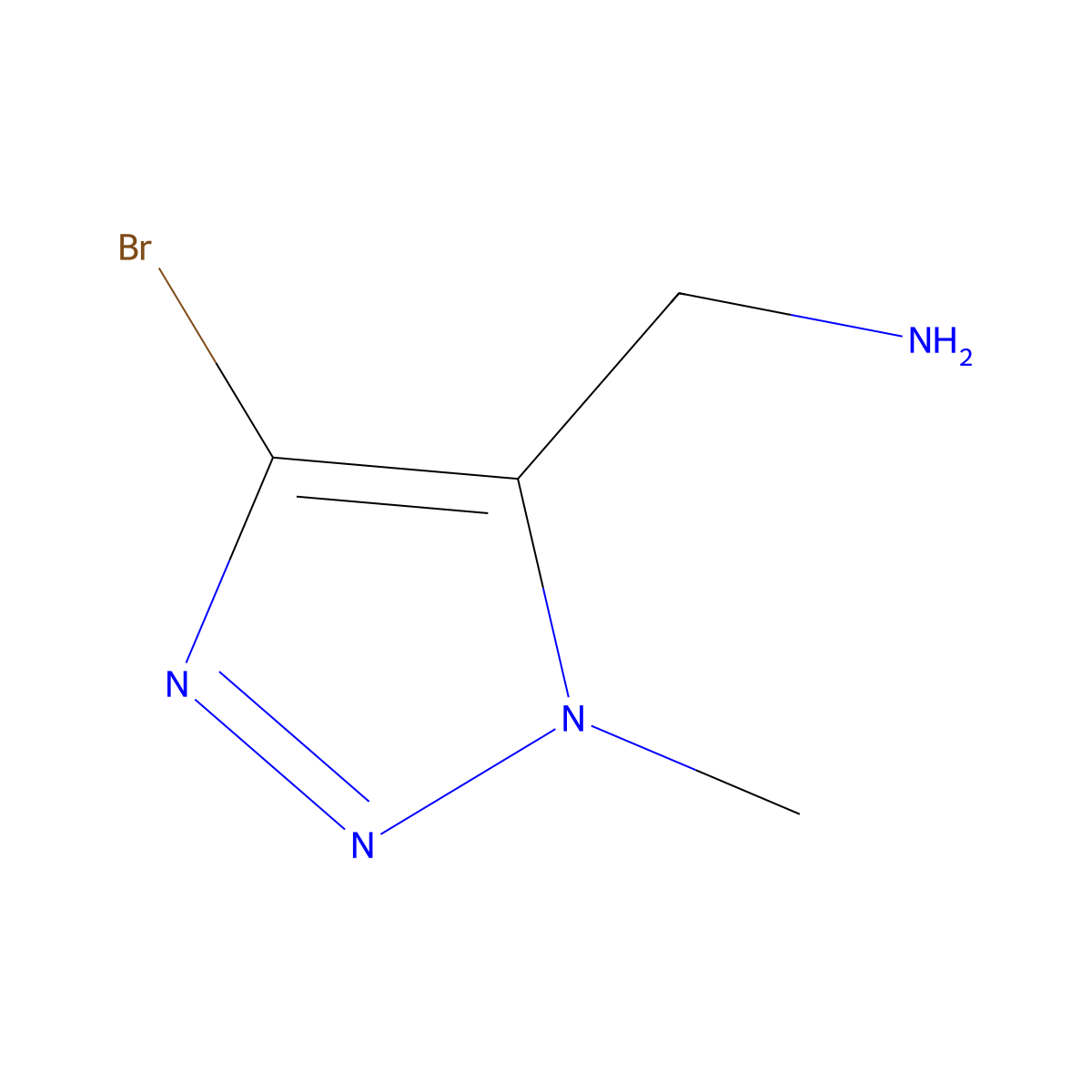 (4-bromo-1-methyl-1H-1,2,3-triazol-5-yl)methanamine molecular structure, CAS 1694023-10-3