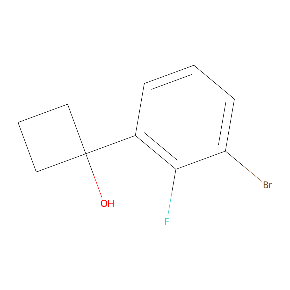 1-(3-Bromo-2-fluorophenyl)cyclobutanol molecular structure, CAS 1694033-53-8