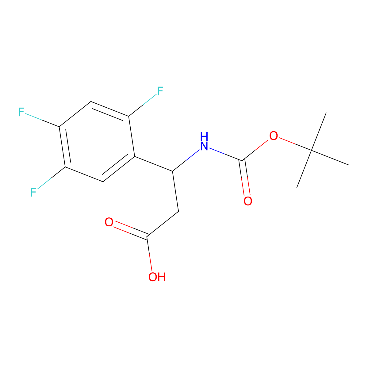 3-((Tert-butoxycarbonyl)amino)-3-(2,4,5-trifluorophenyl)propanoic acid molecular structure, CAS 1694042-13-1