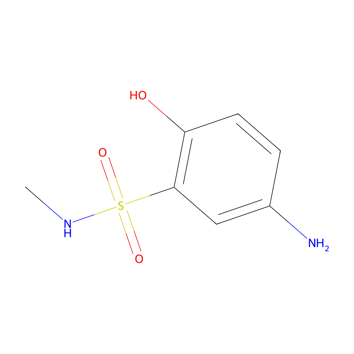 5-amino-2-hydroxy-N-methylbenzene-1-sulfonamide molecular structure, CAS 1694045-64-1