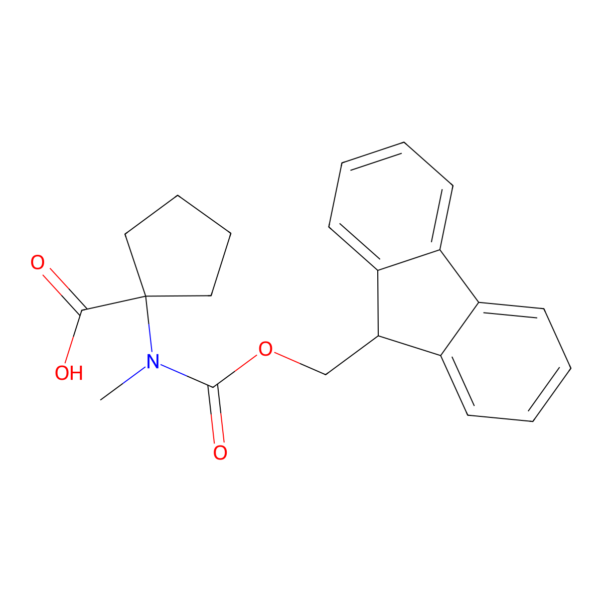 1-({[(9H-fluoren-9-yl)methoxy]carbonyl}(methyl)amino)cyclopentane-1-carboxylic acid molecular structure, CAS 1694050-88-8