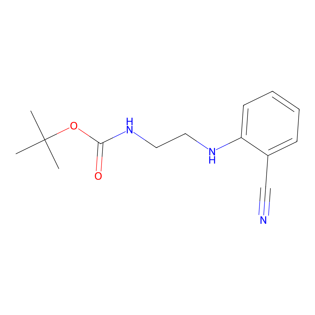 tert-Butyl N-{2-[(2-cyanophenyl)amino]ethyl}carbamate molecular structure, CAS 1694058-47-3