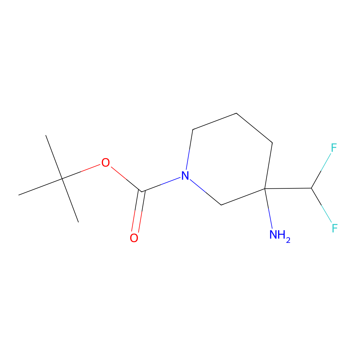 Tert-butyl 3-amino-3-(difluoromethyl)piperidine-1-carboxylate molecular structure, CAS 1694062-19-5