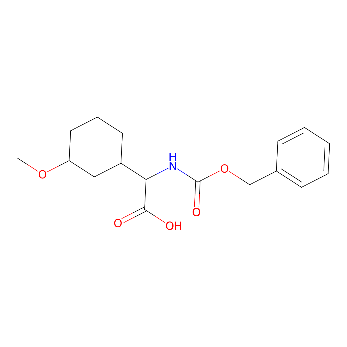 2-{[(Benzyloxy)carbonyl]amino}-2-(3-methoxycyclohexyl)acetic acid molecular structure, CAS 1694072-74-6