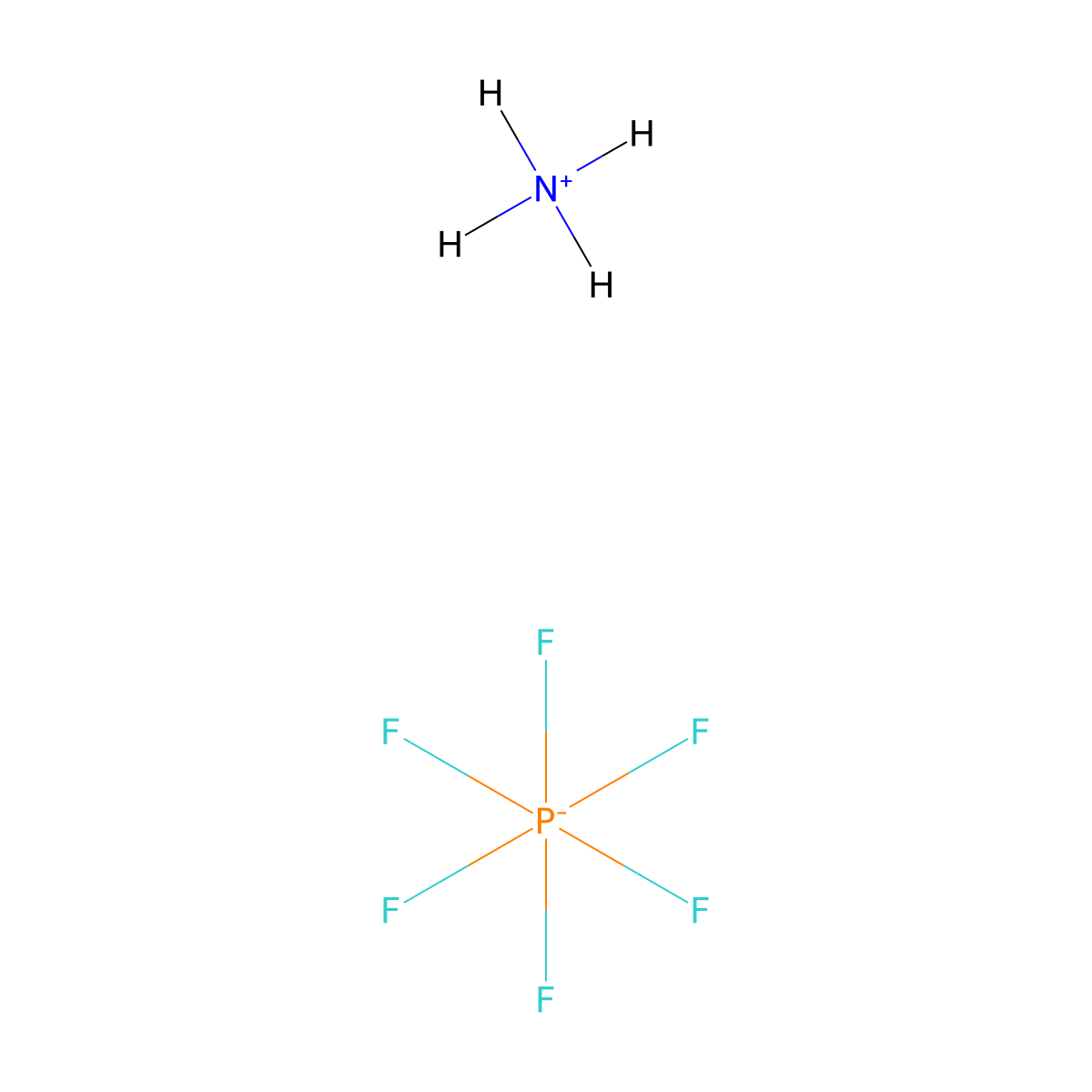 Ammonium hexafluorophosphate molecular structure, CAS 16941-11-0