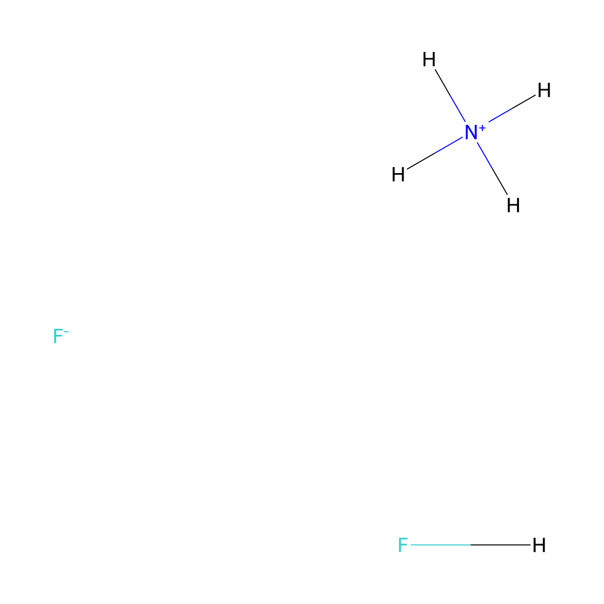 Ammonium bifluoride molecular structure, CAS 16941-26-7