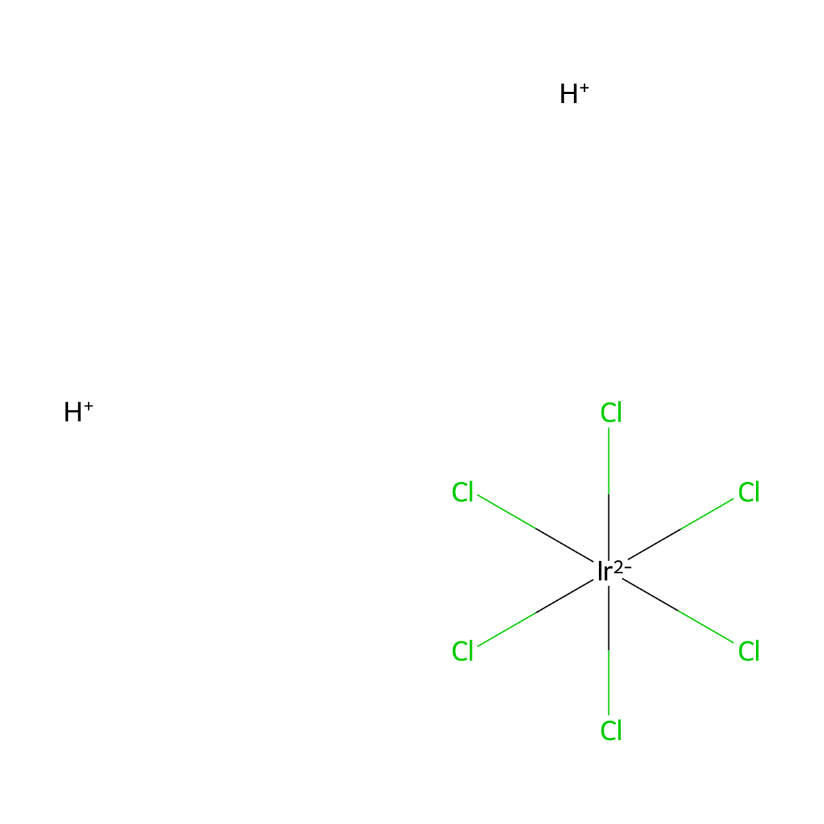Hexachloroiridic acid molecular structure, CAS 16941-92-7