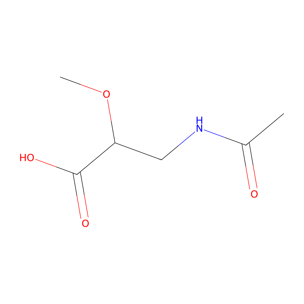 3-Acetamido-2-methoxypropanoic acid molecular structure, CAS 1694124-79-2
