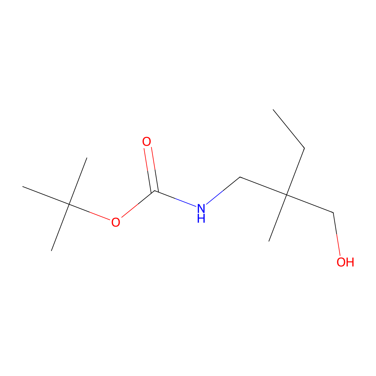 tert-butyl N-(2-ethyl-3-hydroxy-2-methylpropyl)carbamate molecular structure, CAS 1694127-20-2