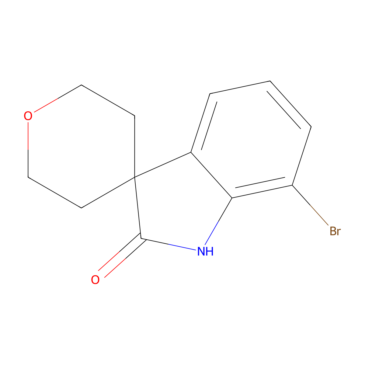 7-Bromo-1H-spiro[indole-3,4'-oxane]-2-one molecular structure, CAS 1694132-58-5