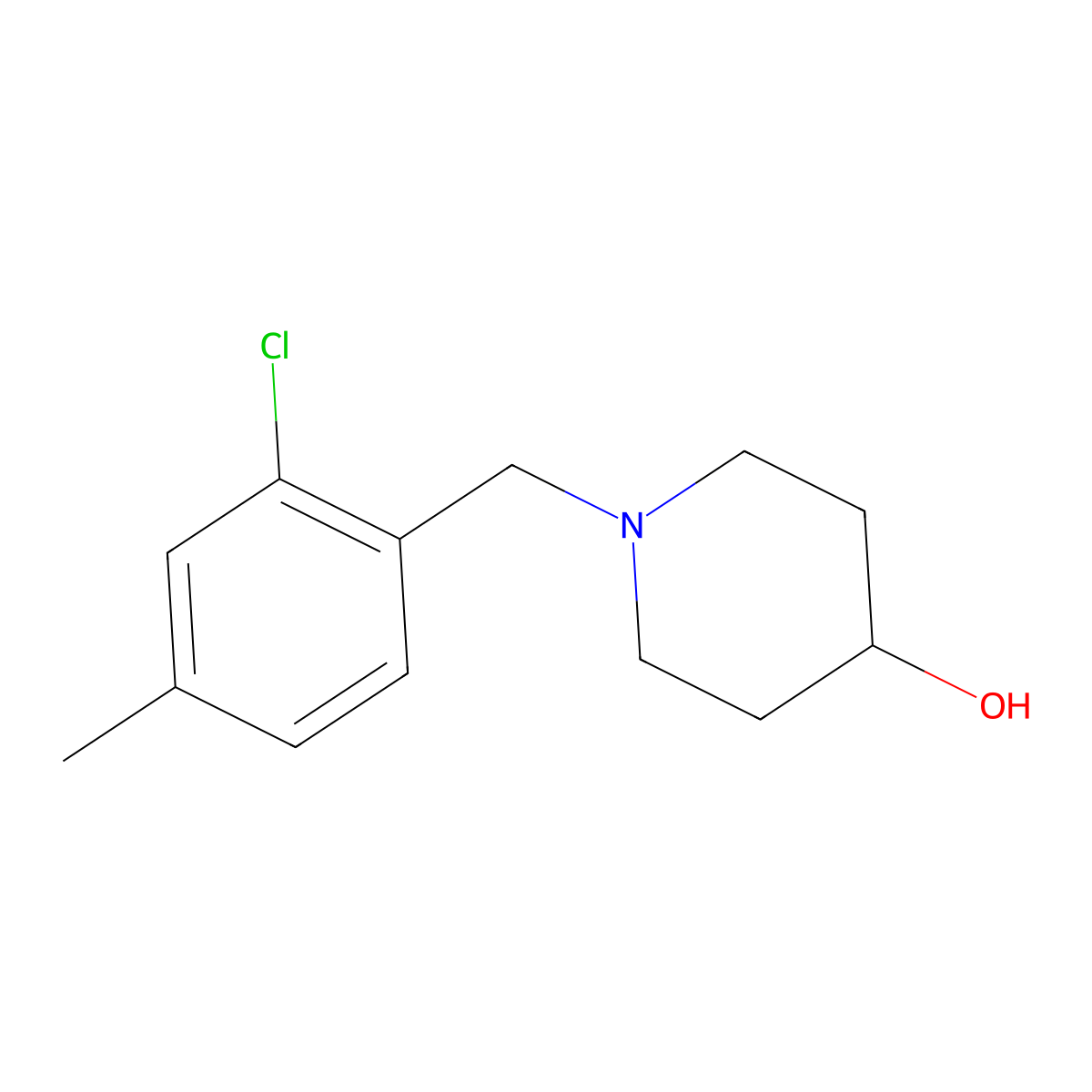 1-(2-Chloro-4-methylbenzyl)piperidin-4-ol molecular structure, CAS 1694132-66-5