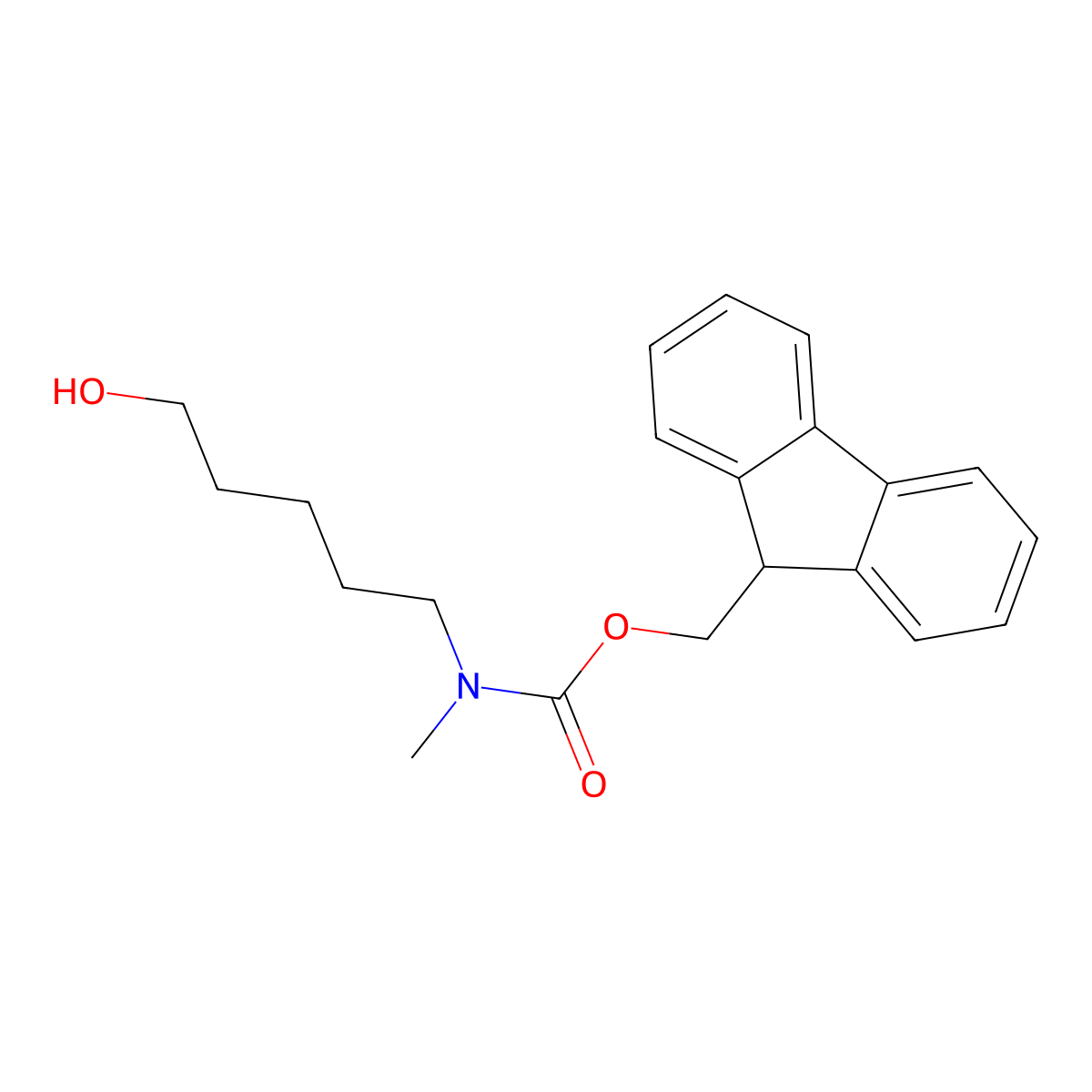(9H-fluoren-9-yl)methyl N-(5-hydroxypentyl)-N-methylcarbamate molecular structure, CAS 1694157-72-6