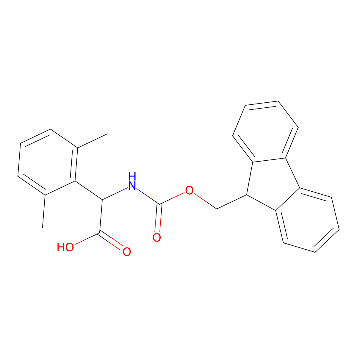2-(2,6-dimethylphenyl)-2-({[(9H-fluoren-9-yl)methoxy]carbonyl}amino)acetic acid molecular structure, CAS 1694165-30-4