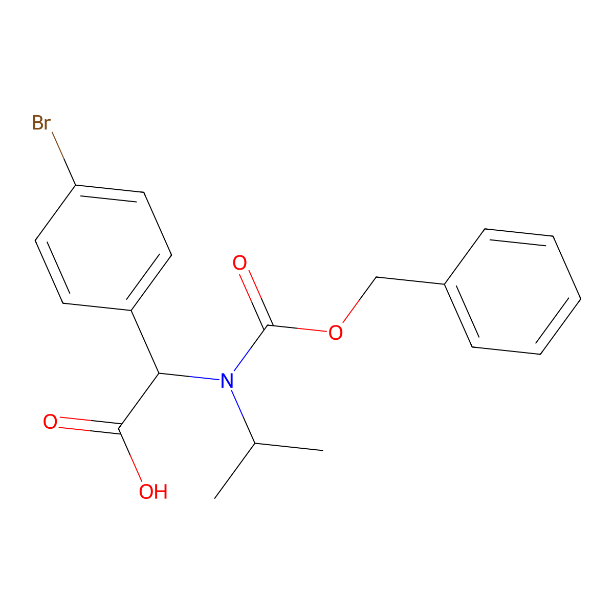 2-{[(Benzyloxy)carbonyl](propan-2-yl)amino}-2-(4-bromophenyl)acetic acid molecular structure, CAS 1694167-35-5