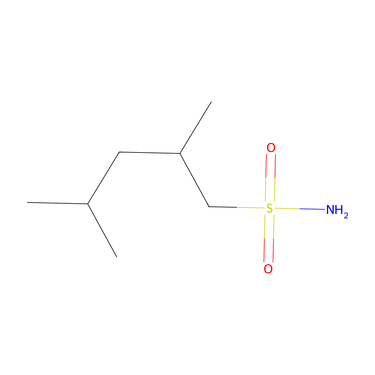 2,4-Dimethylpentane-1-sulfonamide molecular structure, CAS 1694168-59-6