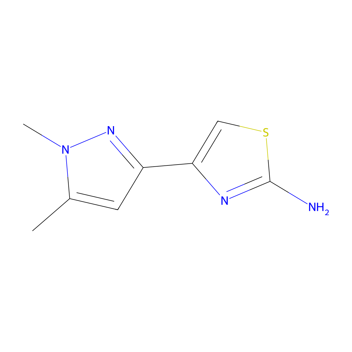 4-(1,5-Dimethyl-1h-pyrazol-3-yl)-1,3-thiazol-2-amine molecular structure, CAS 1694179-24-2