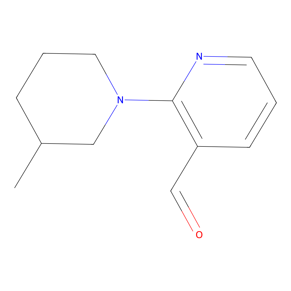 2-(3-Methylpiperidin-1-yl)nicotinaldehyde molecular structure, CAS 1694185-37-9