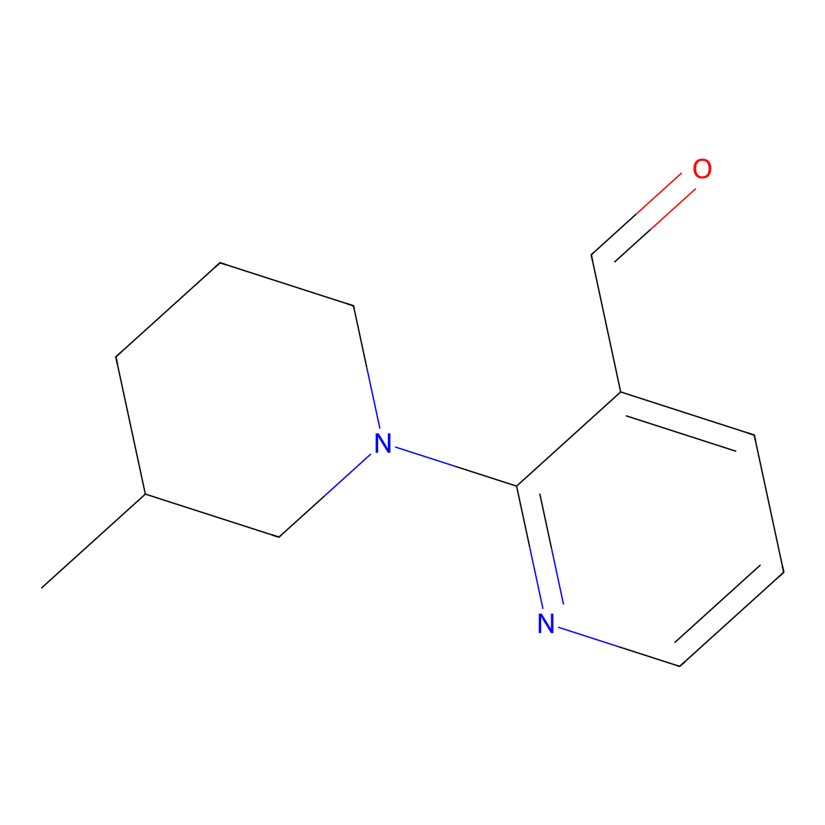 2-(3-Methylpiperidin-1-yl)nicotinaldehyde molecular structure, CAS 1694185-37-9