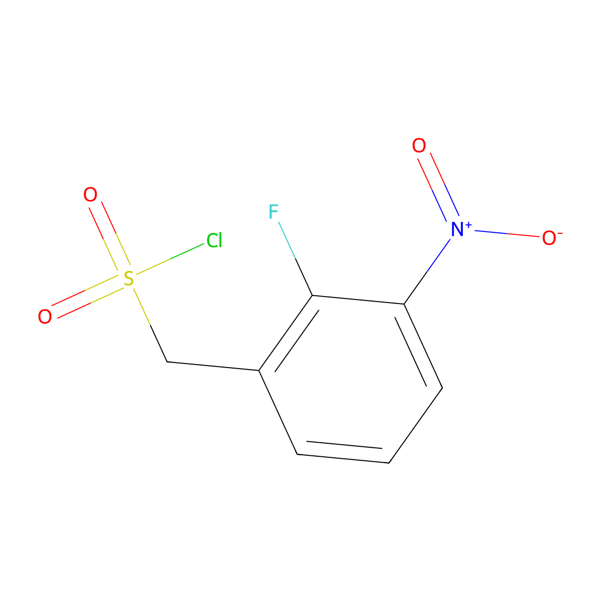 (2-Fluoro-3-nitrophenyl)methanesulfonyl chloride molecular structure, CAS 1694188-26-5