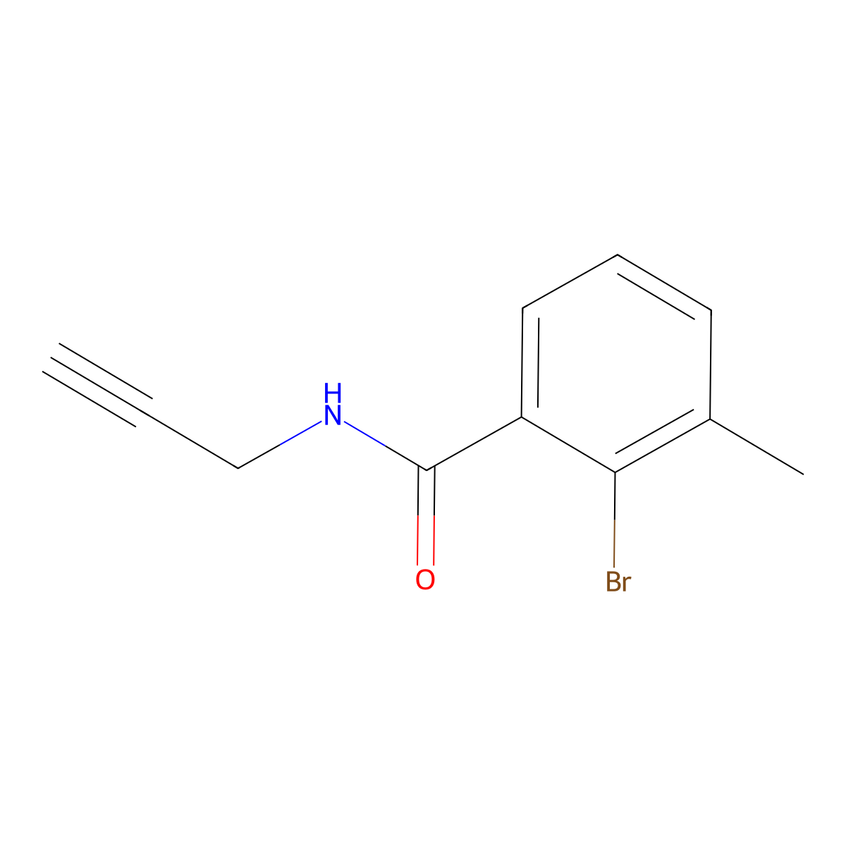 2-bromo-3-methyl-N-(prop-2-yn-1-yl)benzamide molecular structure, CAS 1694194-86-9