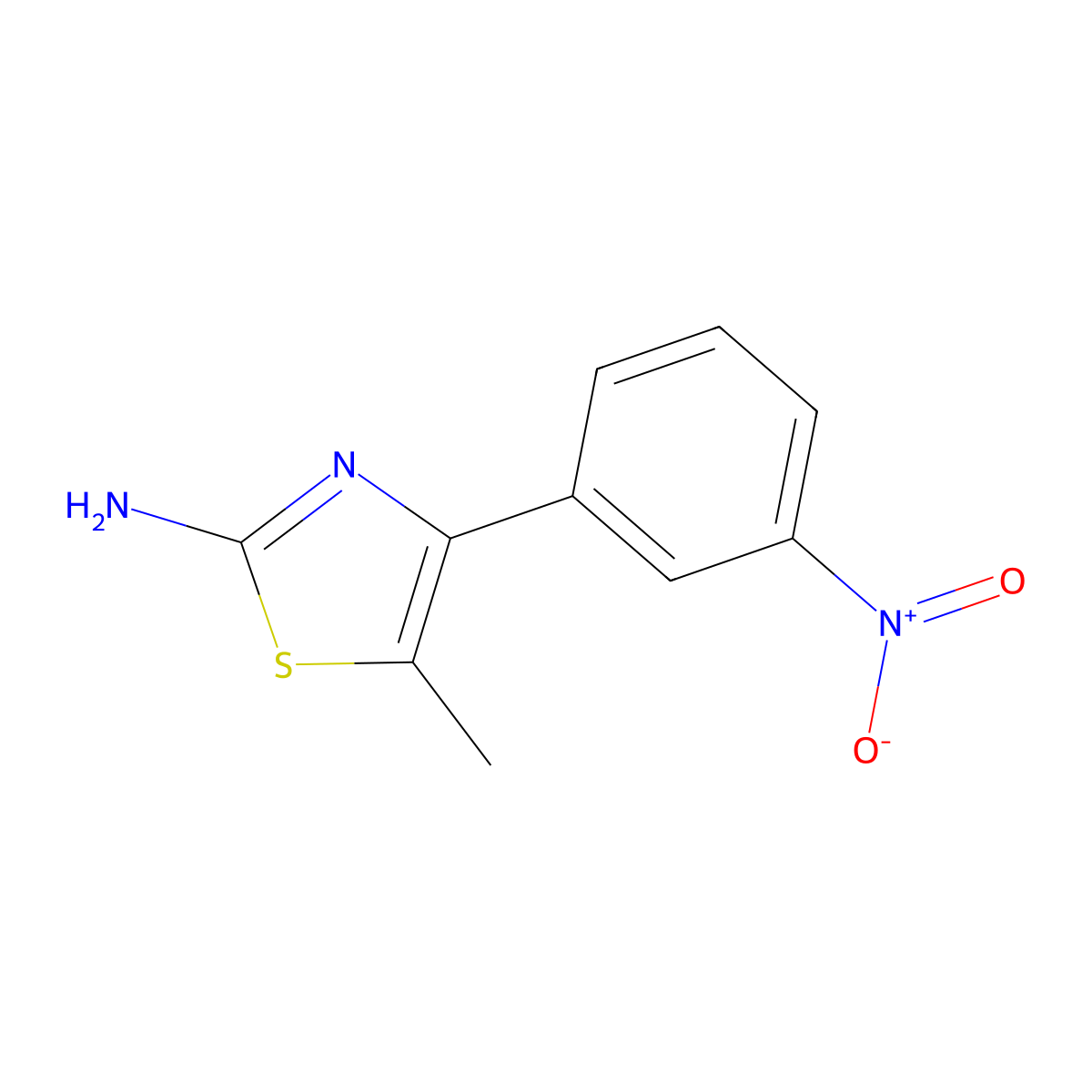 5-Methyl-4-(3-nitrophenyl)-1,3-thiazol-2-amine molecular structure, CAS 16942-64-6