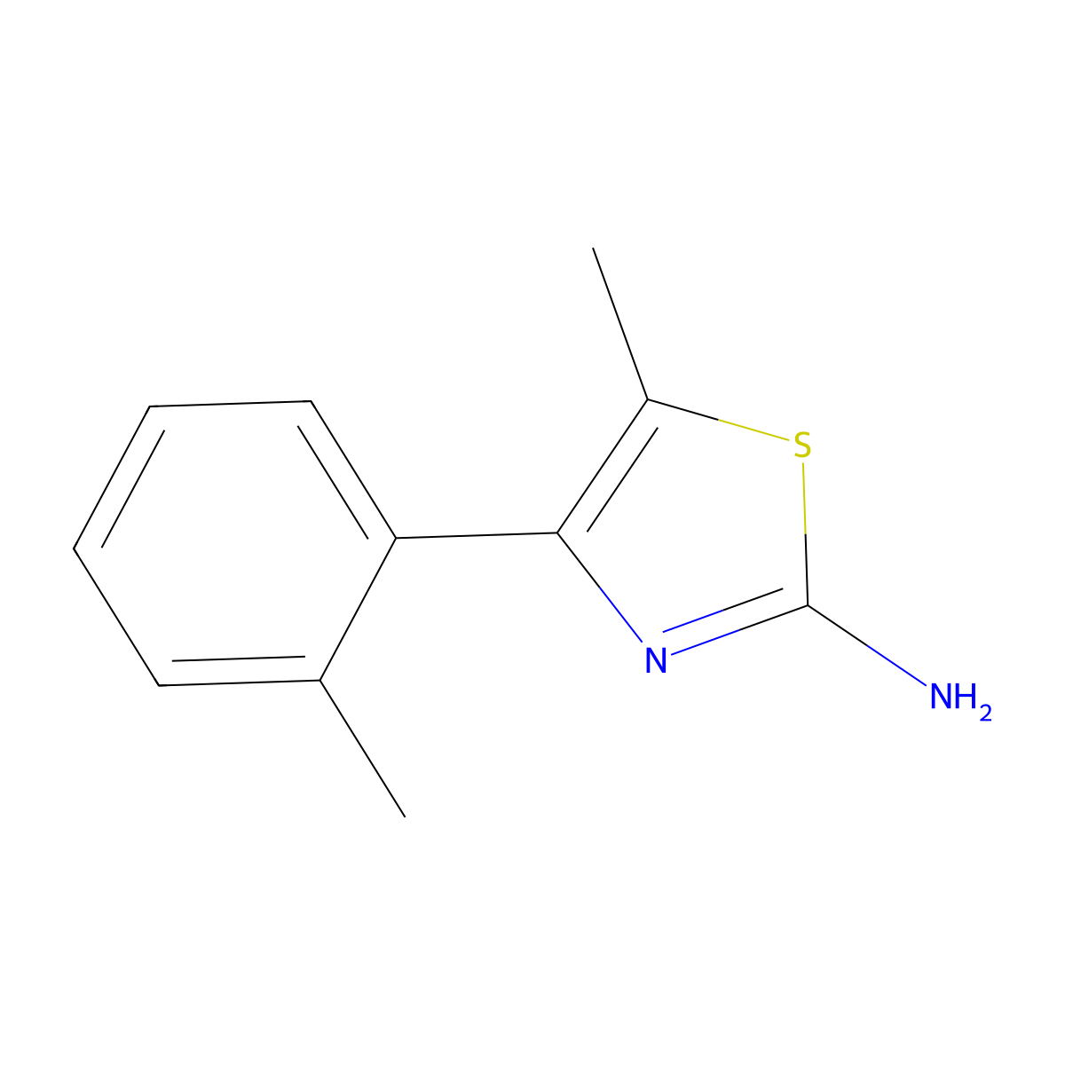 5-Methyl-4-(O-tolyl)-2-thiazolamine molecular structure, CAS 16942-68-0