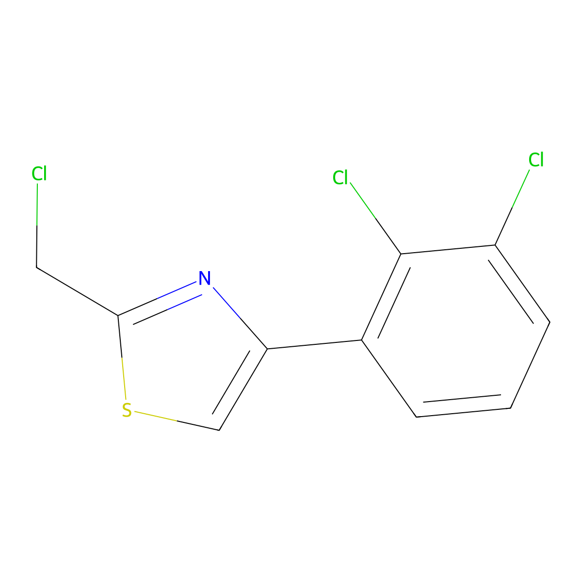 2-(Chloromethyl)-4-(2,3-dichlorophenyl)-1,3-thiazole molecular structure, CAS 1694203-16-1