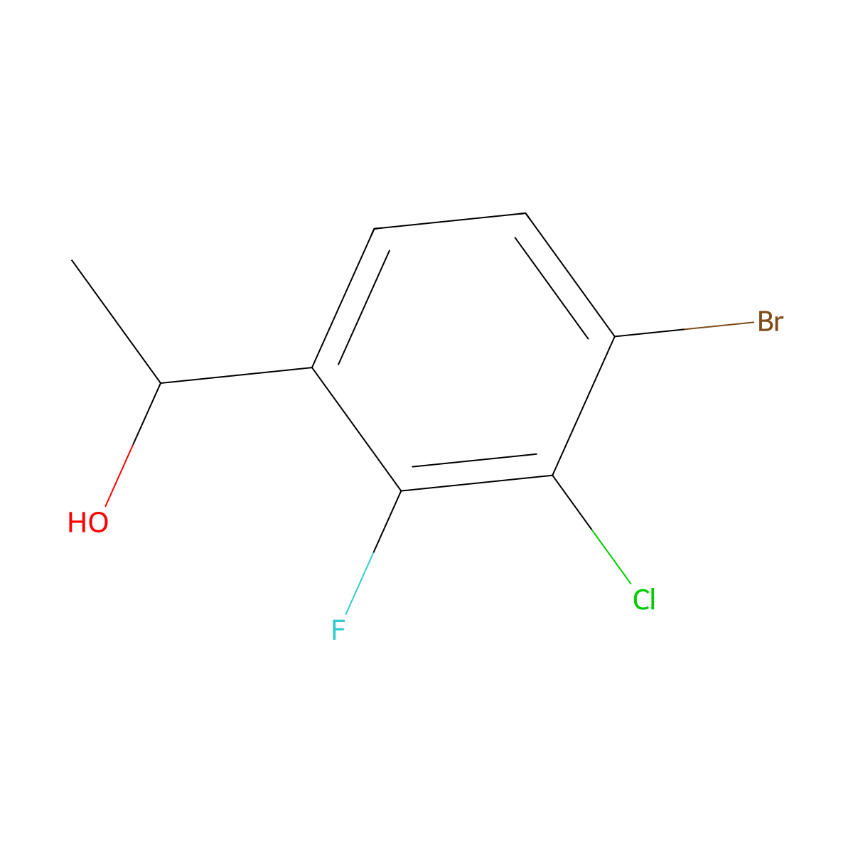 1-(4-Bromo-3-chloro-2-fluorophenyl)ethanol molecular structure, CAS 1694214-47-5