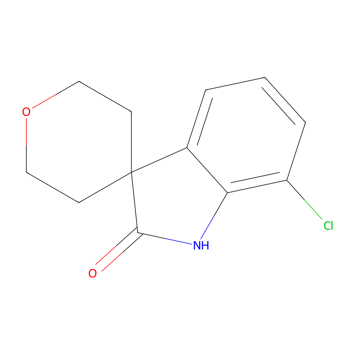 7-Chloro-1H-spiro[indole-3,4'-oxane]-2-one molecular structure, CAS 1694218-82-0