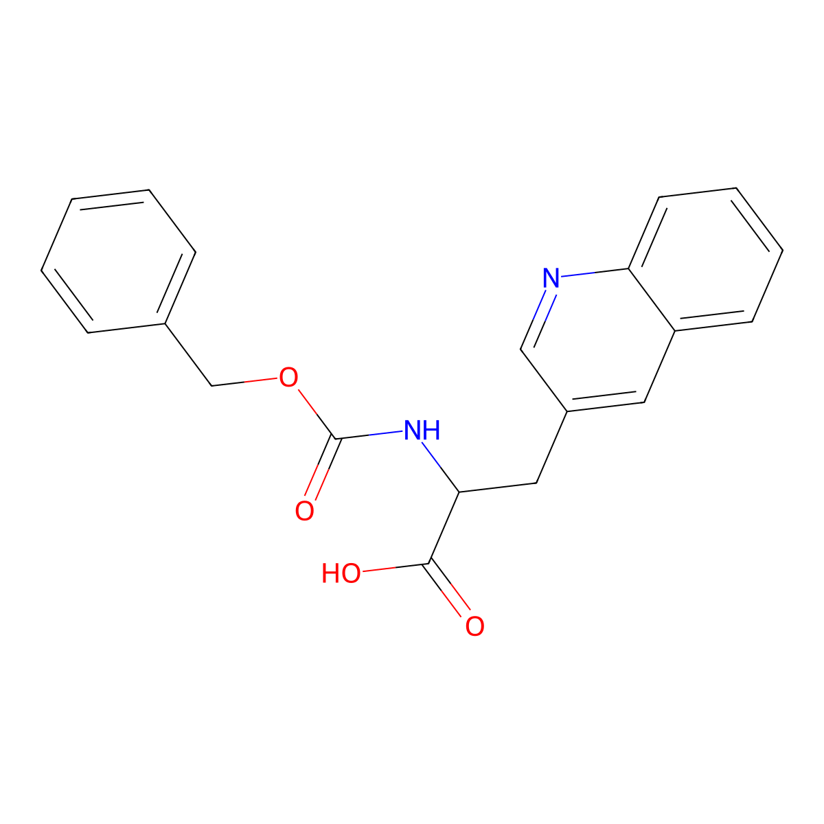 2-{[(Benzyloxy)carbonyl]amino}-3-(quinolin-3-yl)propanoic acid molecular structure, CAS 1694220-47-7
