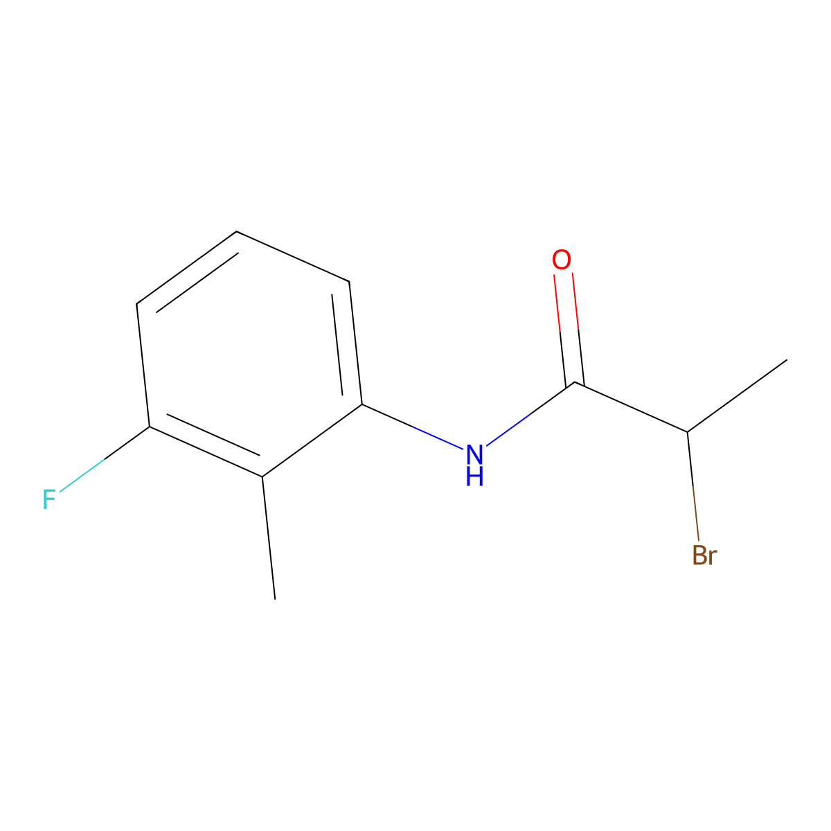 2-Bromo-N-(3-fluoro-2-methylphenyl)propanamide molecular structure, CAS 1694226-86-2