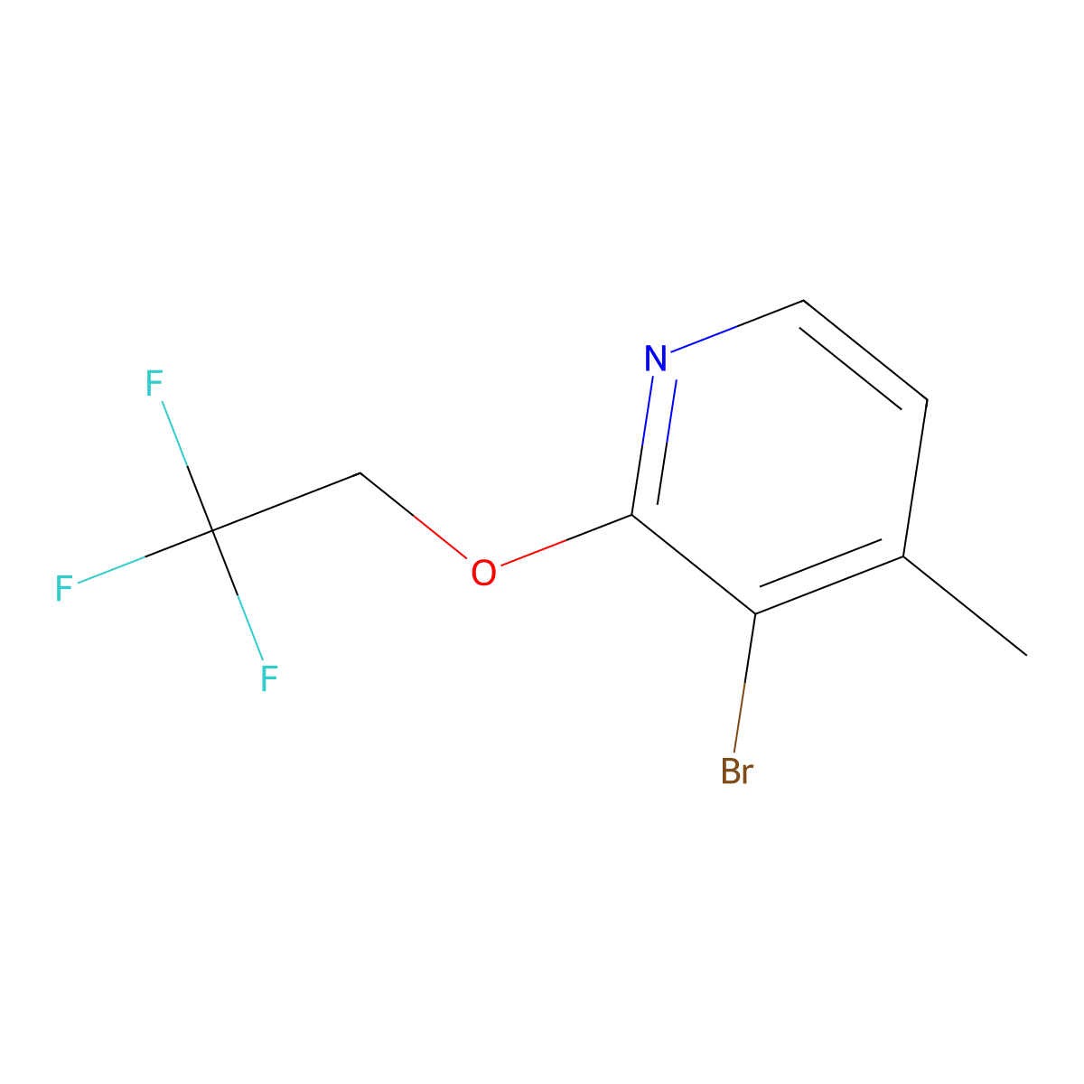 3-Bromo-4-methyl-2-(2,2,2-trifluoroethoxy)pyridine molecular structure, CAS 1694229-01-0