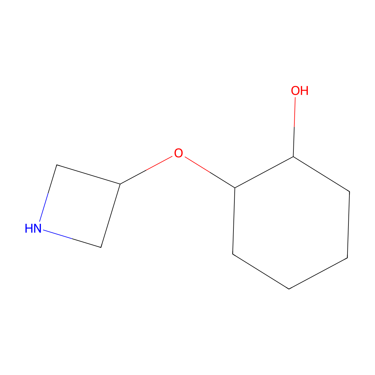 2-(Azetidin-3-yloxy)cyclohexan-1-ol molecular structure, CAS 1694229-73-6