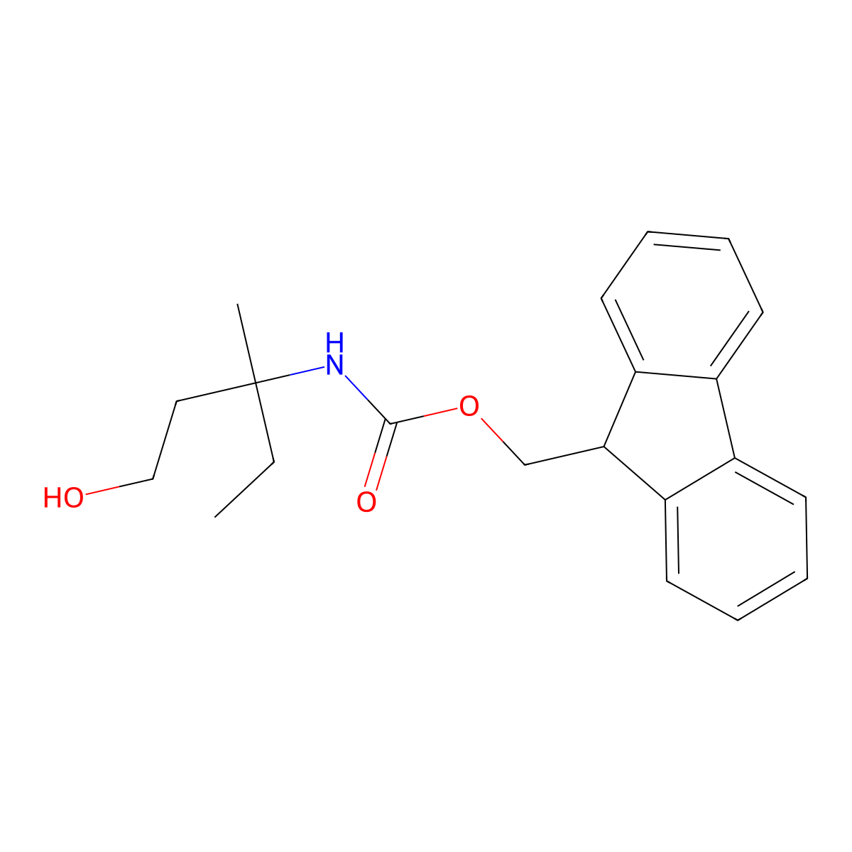 (9H-fluoren-9-yl)methyl N-(1-hydroxy-3-methylpentan-3-yl)carbamate molecular structure, CAS 1694230-63-1