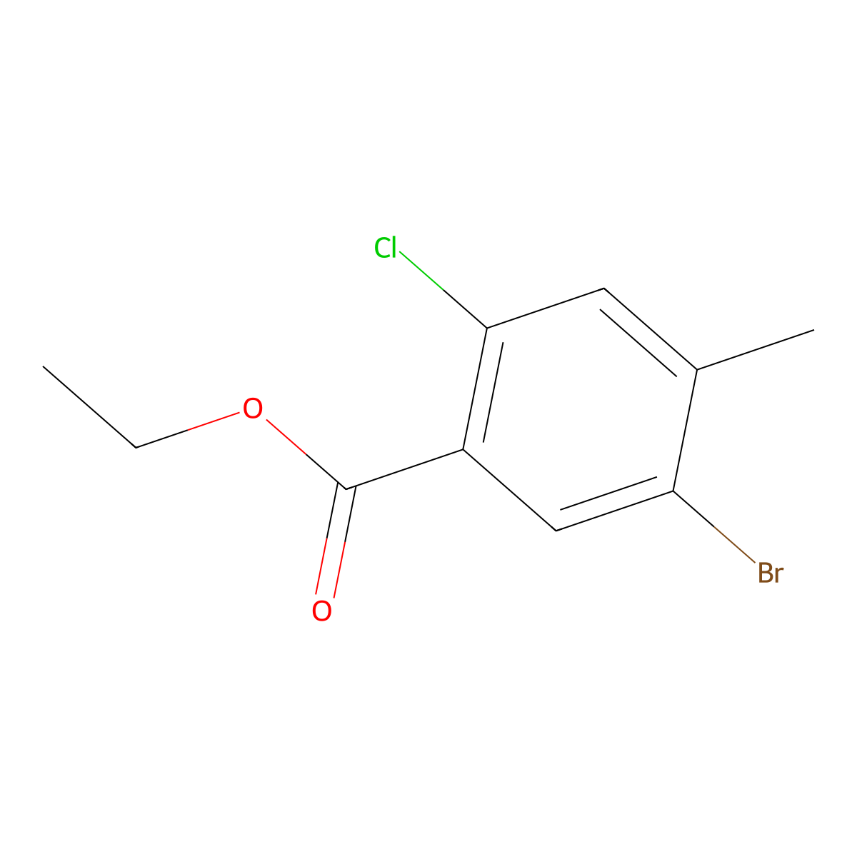 Ethyl 5-bromo-2-chloro-4-methylbenzoate molecular structure, CAS 1694239-10-5