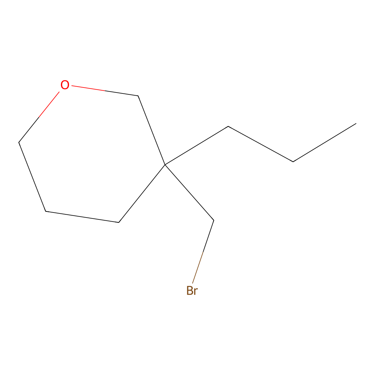 3-(Bromomethyl)-3-propyloxane molecular structure, CAS 1694256-80-8