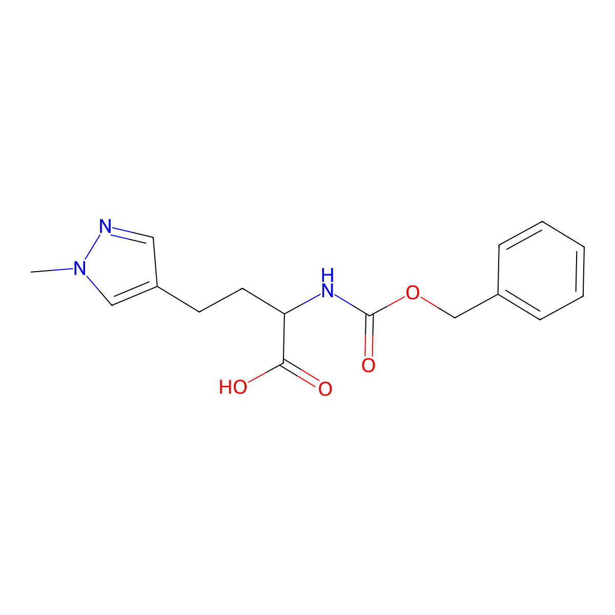 2-{[(benzyloxy)carbonyl]amino}-4-(1-methyl-1H-pyrazol-4-yl)butanoic acid molecular structure, CAS 1694258-66-6